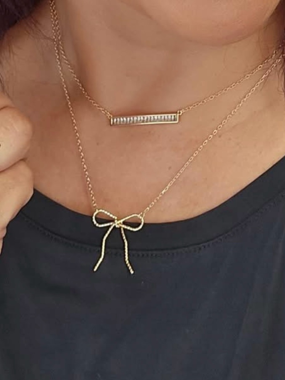 Park Lane “LACEY” Gold Bow Necklace
